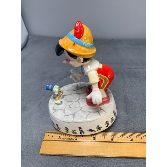 Pinocchio & Jiminy Cricket Musical Figurine Vintage Schmid Porcelain Collectible - Picture 8 of 10